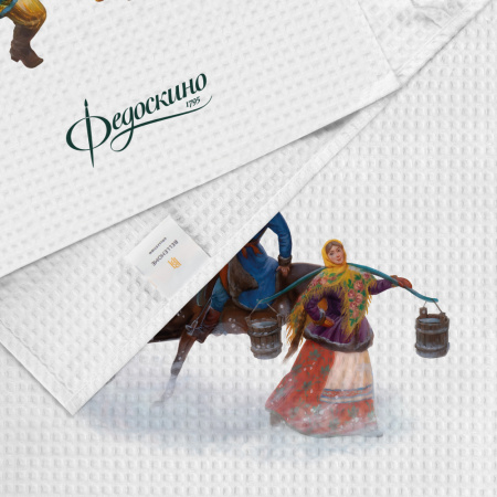 Набор полотенец вафельных Лихая Русь "Федоскино" 40х70